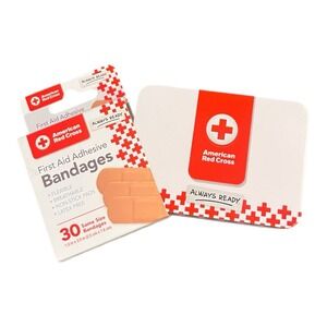 American Red Cross Travel Tin with Adhesive Bandages 30 Count Latex Free